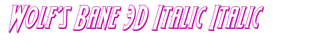 Wolf's Bane 3D Italic Italic